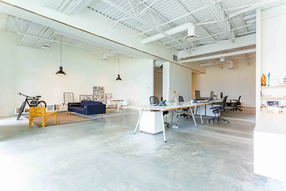 Bright studio interior with natural light