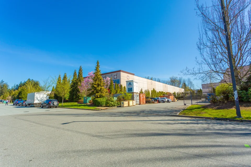 Industrial park frontage and landscaped access road
