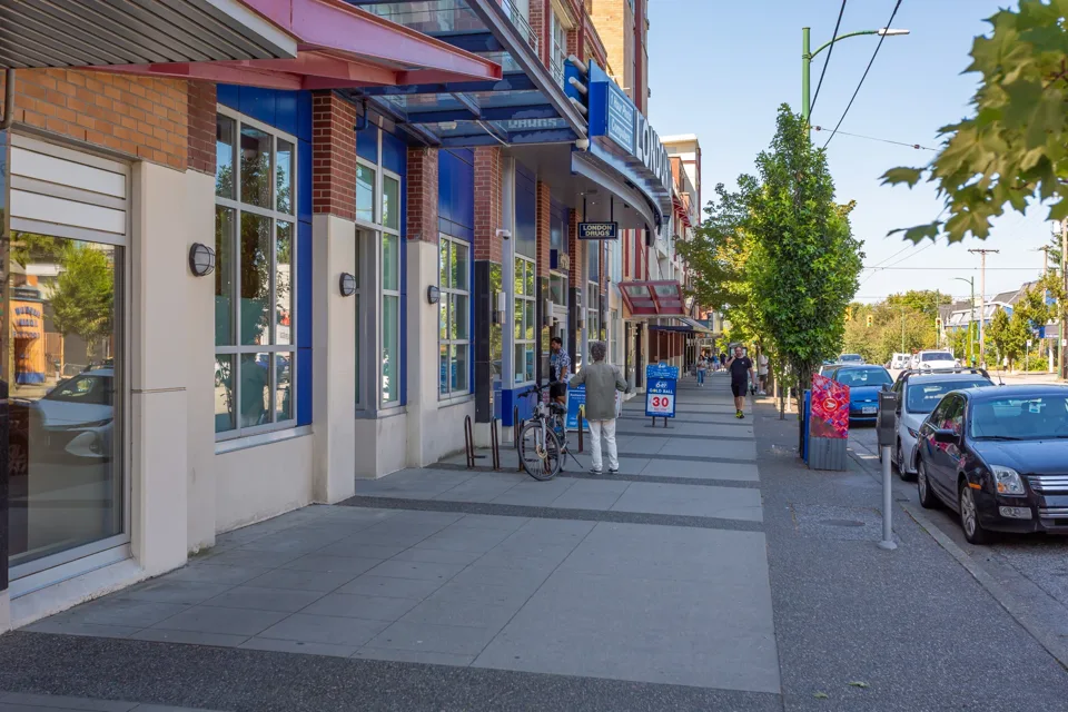 Leafy street and local shops