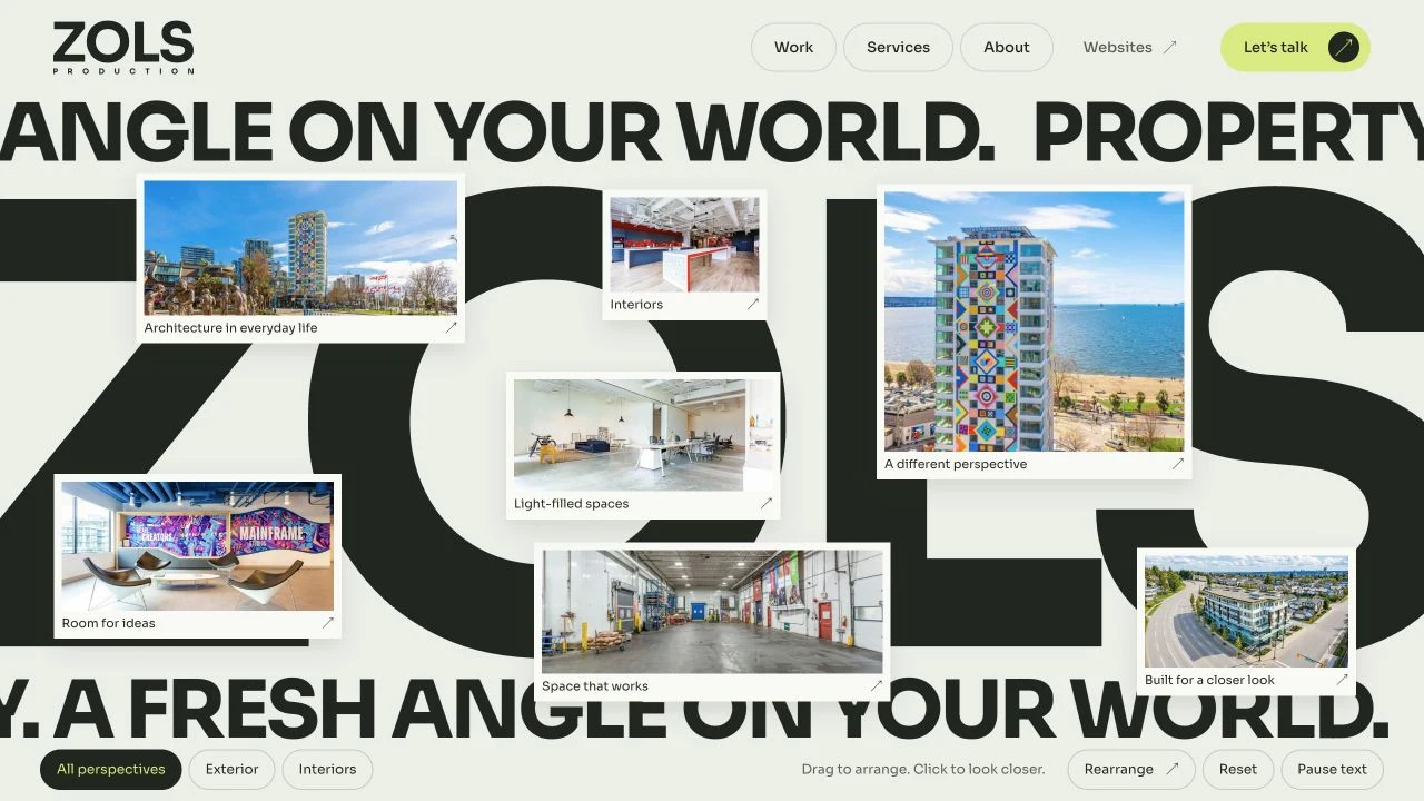 ZOLS Production’s photography website
